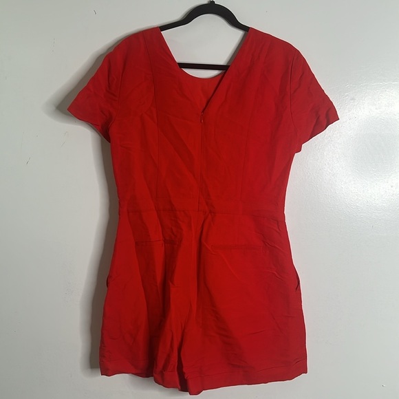 Banana Republic linen blend red romper size 10 new - Picture 7 of 9